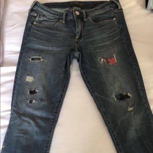 Abercrombie skinny jeans with patchwork